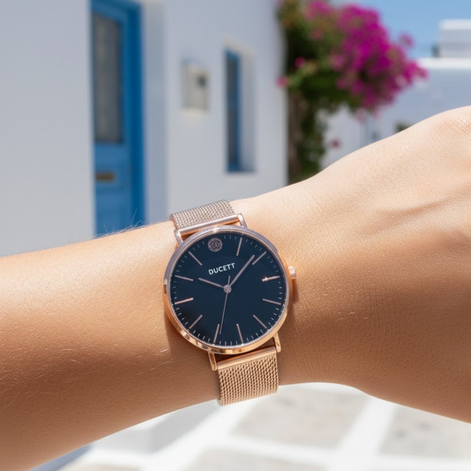 sfeerfoto-black-mesh-rose-goud-horloge-1